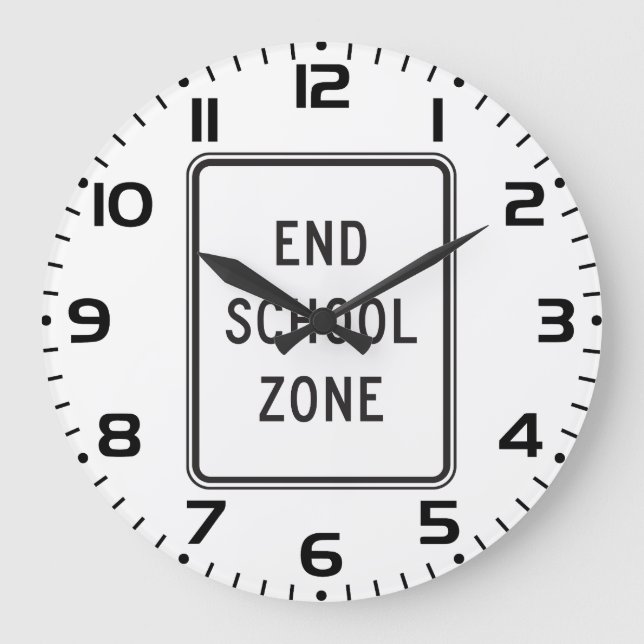 Reloj Redondo Grande End School Zone Traffic Sign (Anverso)