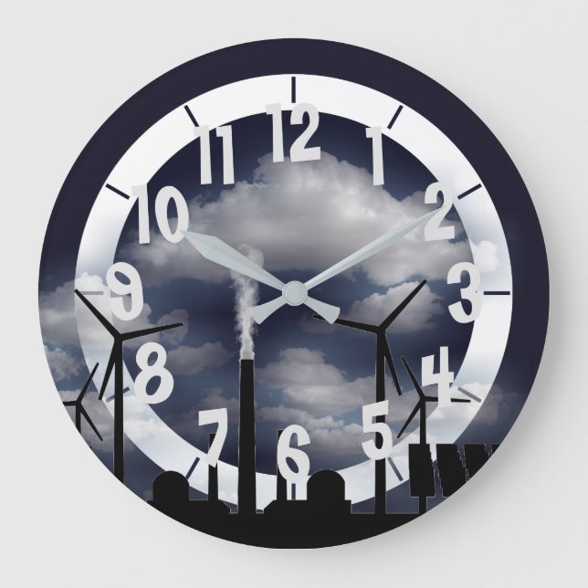 Reloj Redondo Grande Energía solar eólica (Anverso)