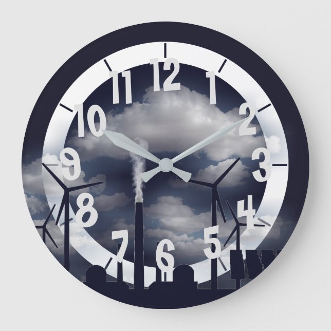 Reloj Redondo Grande Energía solar eólica (Anverso)