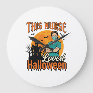 Reloj Redondo Grande Enfermera de Halloween Amaba Halloween Vintage Esp