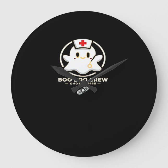 Reloj Redondo Grande Enfermera fantasma de Boo Boo Crew - Halloween dul (Anverso)