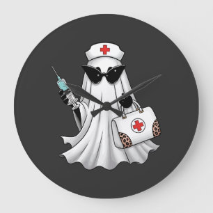 Reloj Redondo Grande Enfermera Fantasma Halloween