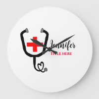 Enfermero médica médico rojo más estetoscopio añad