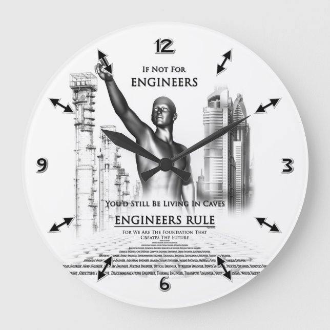 Reloj Redondo Grande Engineers Rule (Anverso)
