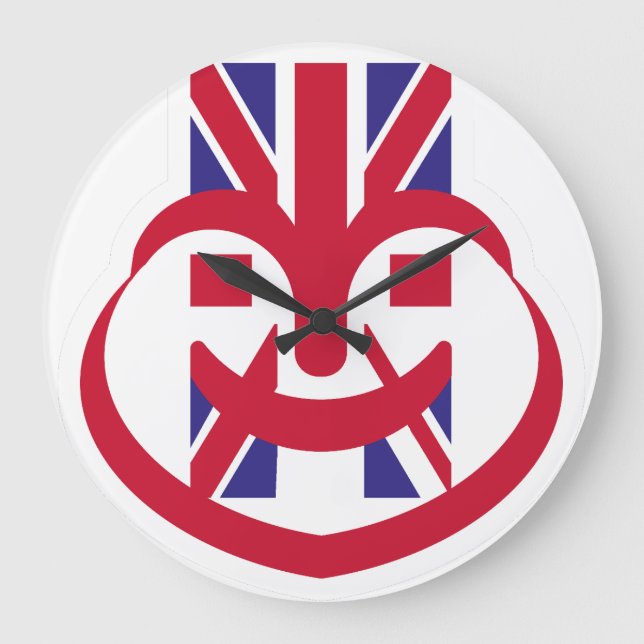 RELOJ REDONDO GRANDE ENGLAND UK FACE HEART BY MASANSER (Anverso)