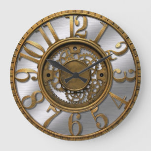 Reloj Redondo Grande Engranajes de Steampunk