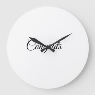 Reloj Redondo Grande Enhorabuena mínima simple añadir tu nombre de text
