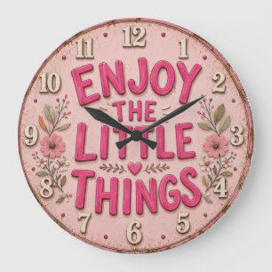 Reloj Redondo Grande Enjoy the Little Things Pink Floral
