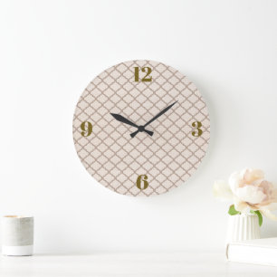 Reloj Redondo Grande Enrejado marroquí hueso/beige