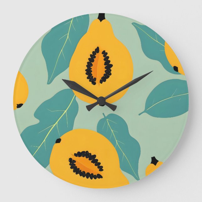 Reloj Redondo Grande Ensayo Papaya (Anverso)