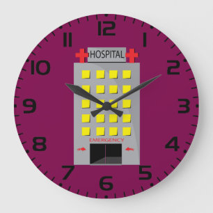 Reloj Redondo Grande Entrada de Emergencia del Edificio del Hospital