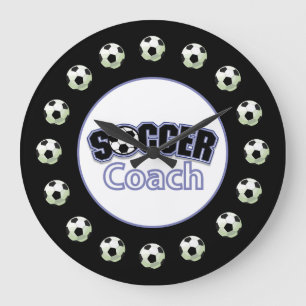 Reloj Redondo Grande Entrenador de fútbol gracias, bolas