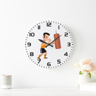 Reloj Redondo Grande Entrenamiento Boxer con bolsa de punzonado