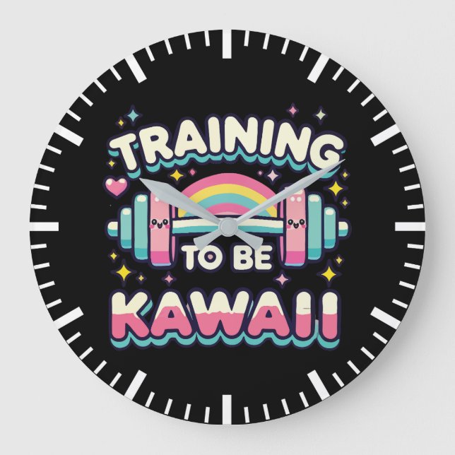Reloj Redondo Grande Entrenamiento para ser kawaii - Curso divertido de (Anverso)