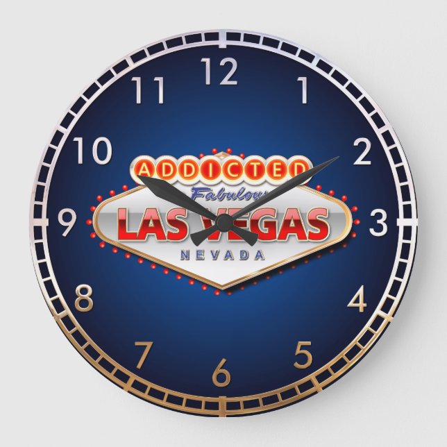 Reloj Redondo Grande Enviciado a Las Vegas, Rótulo divertido de Nevada (Anverso)