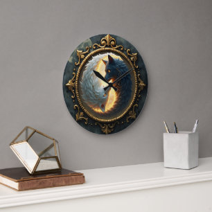 Reloj Redondo Grande Equilibrio Lunar – Donde las Sombras Abrazan la Lu