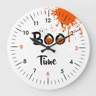 Reloj Redondo Grande Equipo Boo divertido Halloween
