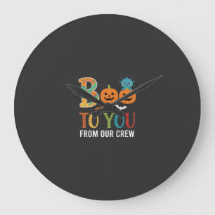 Reloj Redondo Grande Equipo de Diseño de Halloween Boo To You_1