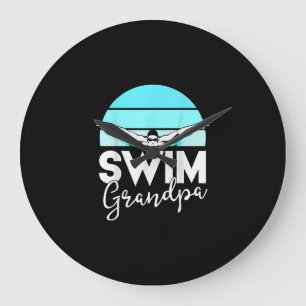 Reloj Redondo Grande Equipo De Natación Abuelo Papa Natación Conoce Reg