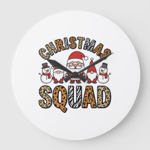 Reloj Redondo Grande Equipo de Navidad Santa Muñeco de Nieve Diseño de 