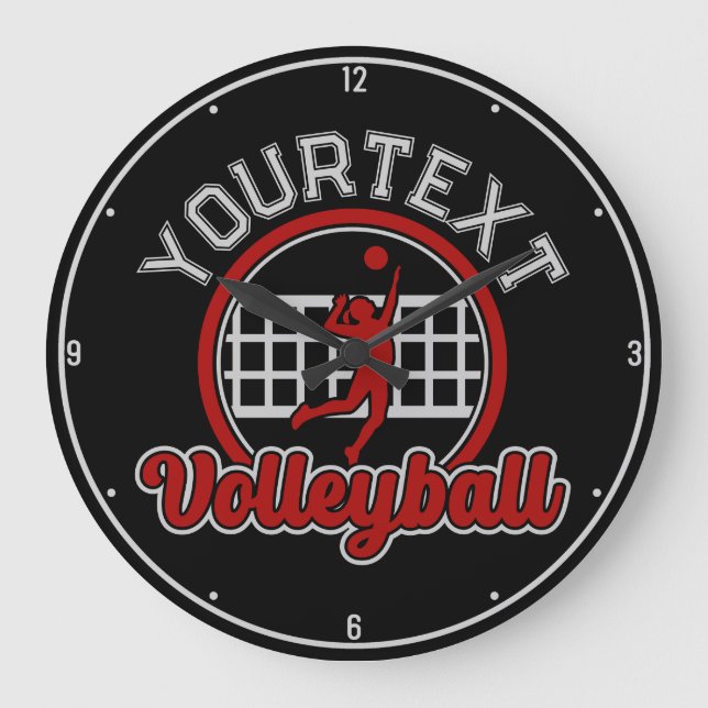 Reloj Redondo Grande Equipo Deportivo de Ataque de bola Spike (Anverso)