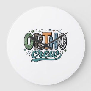 Reloj Redondo Grande Equipo ortodoncista diseño vectorial equipo dental
