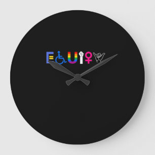 Reloj Redondo Grande _EQUITY_ Iguales derechos Hembra del Orgullo de Un