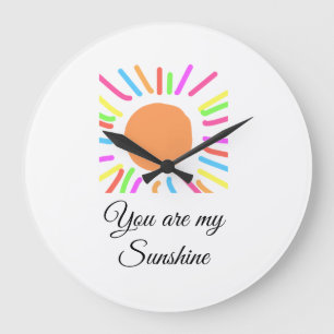 Reloj Redondo Grande eres mi sol naranjas amarillos rayos solares añadi