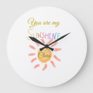 Reloj Redondo Grande eres mi sol naranjas amarillos rayos solares añadi