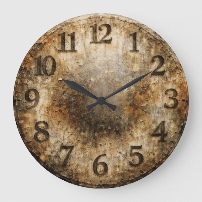 Reloj Redondo Grande Erosión del Tiempo (Anverso)
