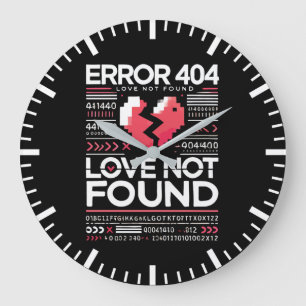 Reloj Redondo Grande Error 404 Amor no encontrado, divertida anti-San V