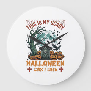 Reloj Redondo Grande Es aterrador disfraz de Halloween Lápida Calabazas