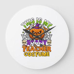 Reloj Redondo Grande Es Disfraz De Maestro Espantoso Haloween Bruja Cal
