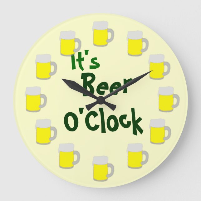 Reloj Redondo Grande Es en punto de la cerveza (Anverso)