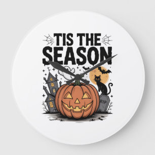 Reloj Redondo Grande Es la Temporada de Halloween