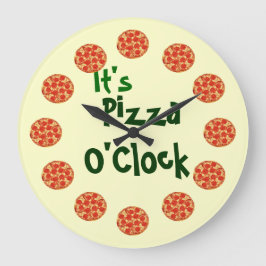 Reloj Redondo Grande Es Pizza O'Clock