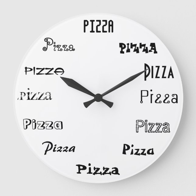 Reloj Redondo Grande Es tiempo de la pizza (Anverso)