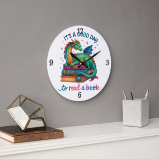 Reloj Redondo Grande Es un buen día para leer un libro