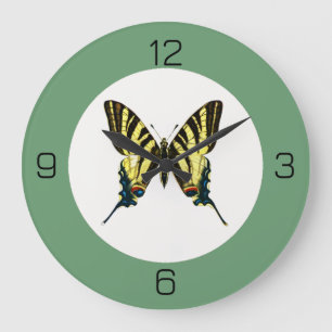 Reloj Redondo Grande Es una escarpada fiesta de cumpleaños de mariposas