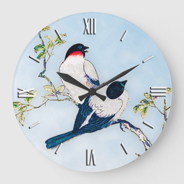 Reloj Redondo Grande Esbozo japonés de aletas (Anverso)