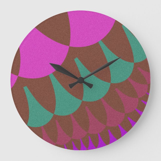Reloj Redondo Grande Escalas rosadas y borgoñosas (Anverso)
