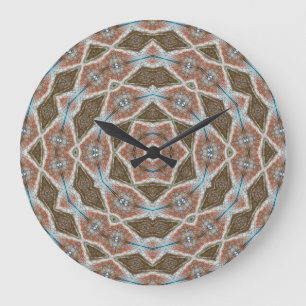 Reloj Redondo Grande Escalas simétricas: patrón de tejido circular.