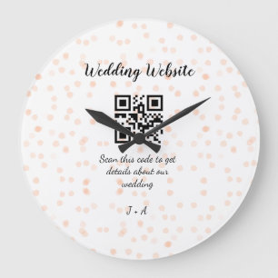 Reloj Redondo Grande escanear código QR del sitio web de la boda para d