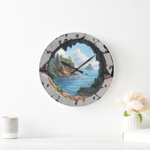 Reloj Redondo Grande Escape costero" - Ventana de brocken náutica