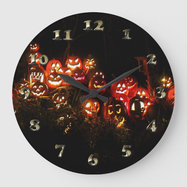 Reloj Redondo Grande Escena de Halloween llenada de las (Anverso)