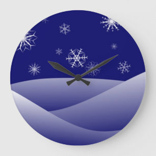 RELOJ REDONDO GRANDE ESCENA DE NIEVE INVIERNO