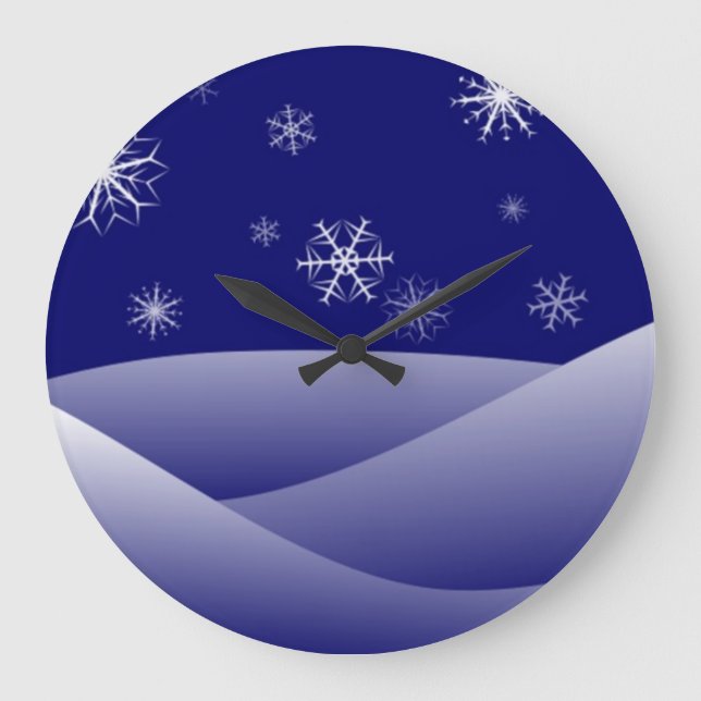RELOJ REDONDO GRANDE ESCENA DE NIEVE INVIERNO (Anverso)
