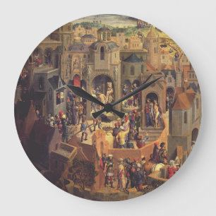 Reloj Redondo Grande Escenas de la Crucifixión de Cristo