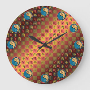 Reloj Redondo Grande Escorpio & Caballo de Fuego