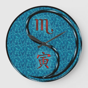 Reloj Redondo Grande Escorpio & Tigre de Agua